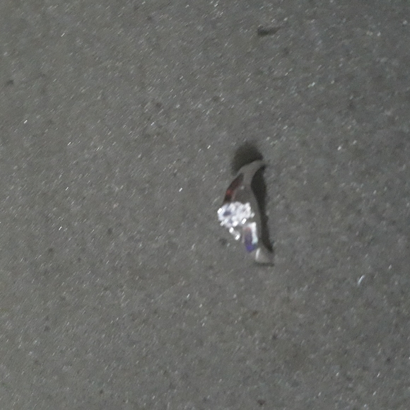 Sterling Silver lab opal/clear cz ring sz 7 - Picture 7 of 9